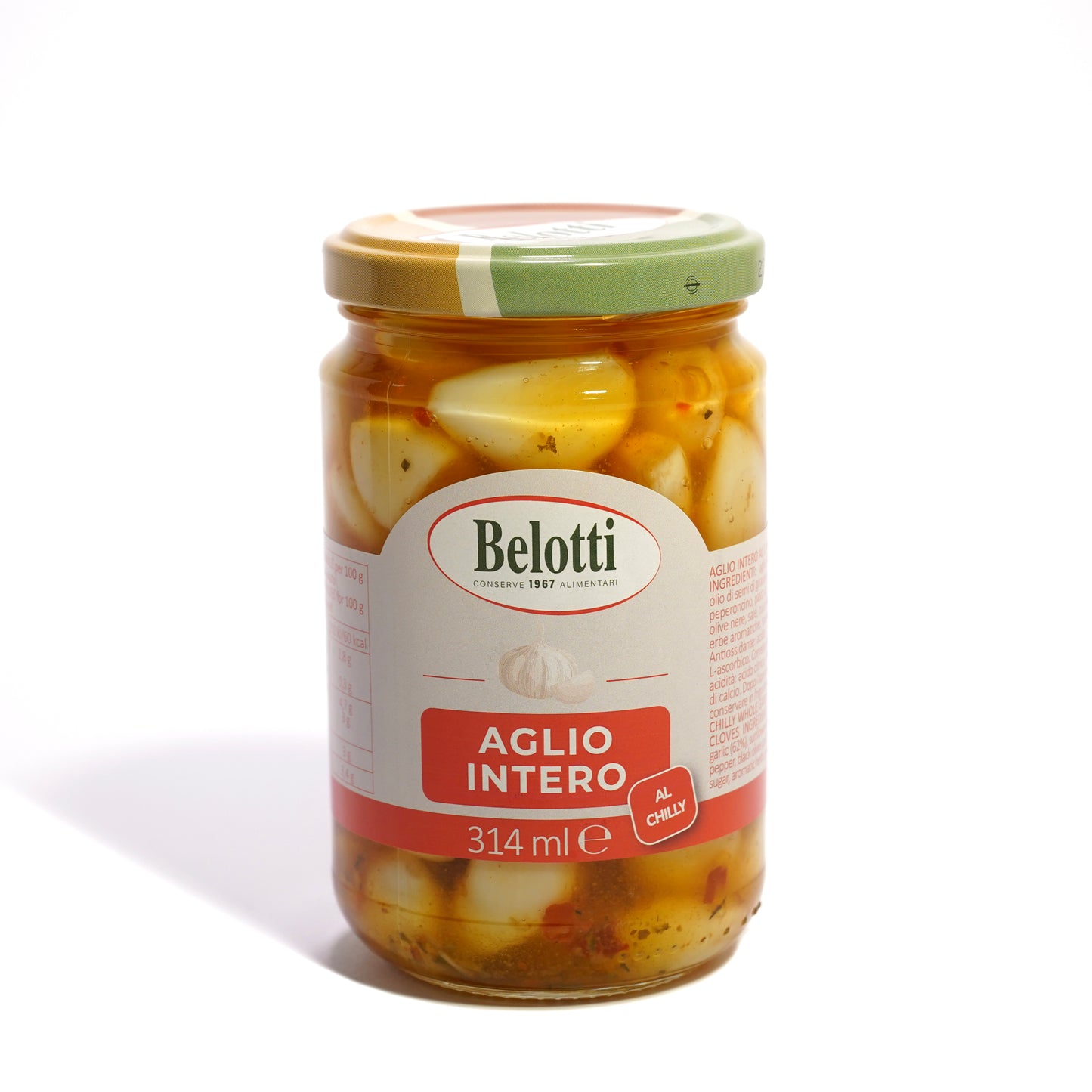 Aglio Intero al chilly. Sott'olio. conserve alimentari, sott'olio e sottaceto.