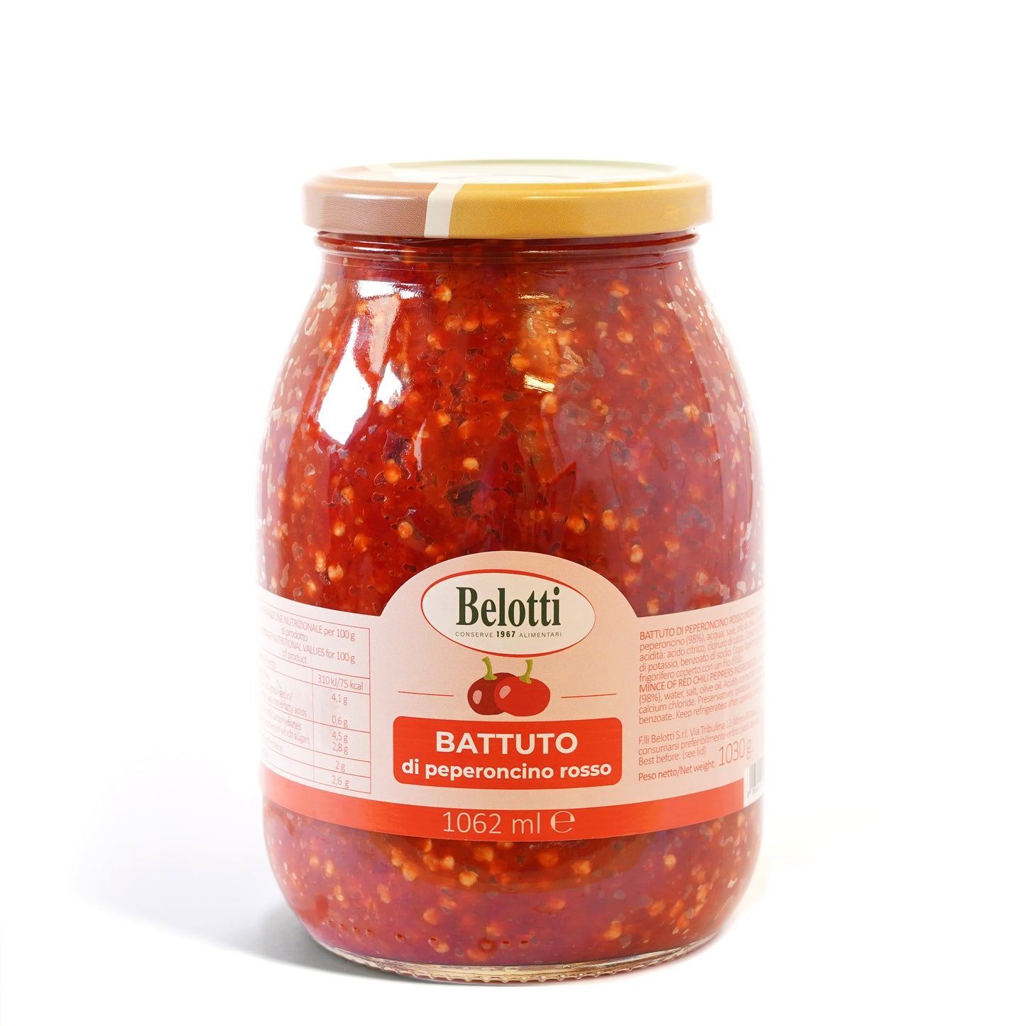 Battuto di peperoncino rosso. Conserve alimentari sott'olio e sottaceto.
