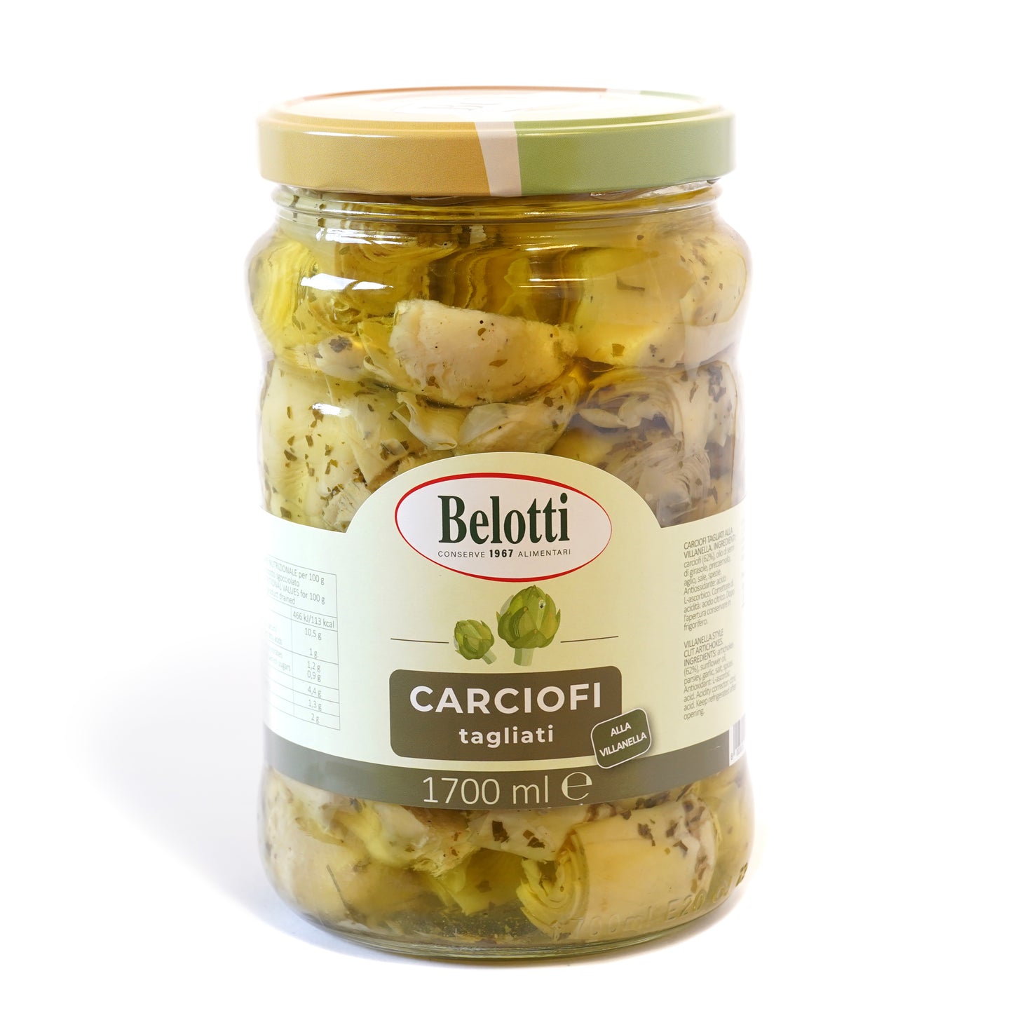 Carciofi sott'olio. Carciofi tagliati alla villanella. Conserve alimentari sott'olio e sottaceto.