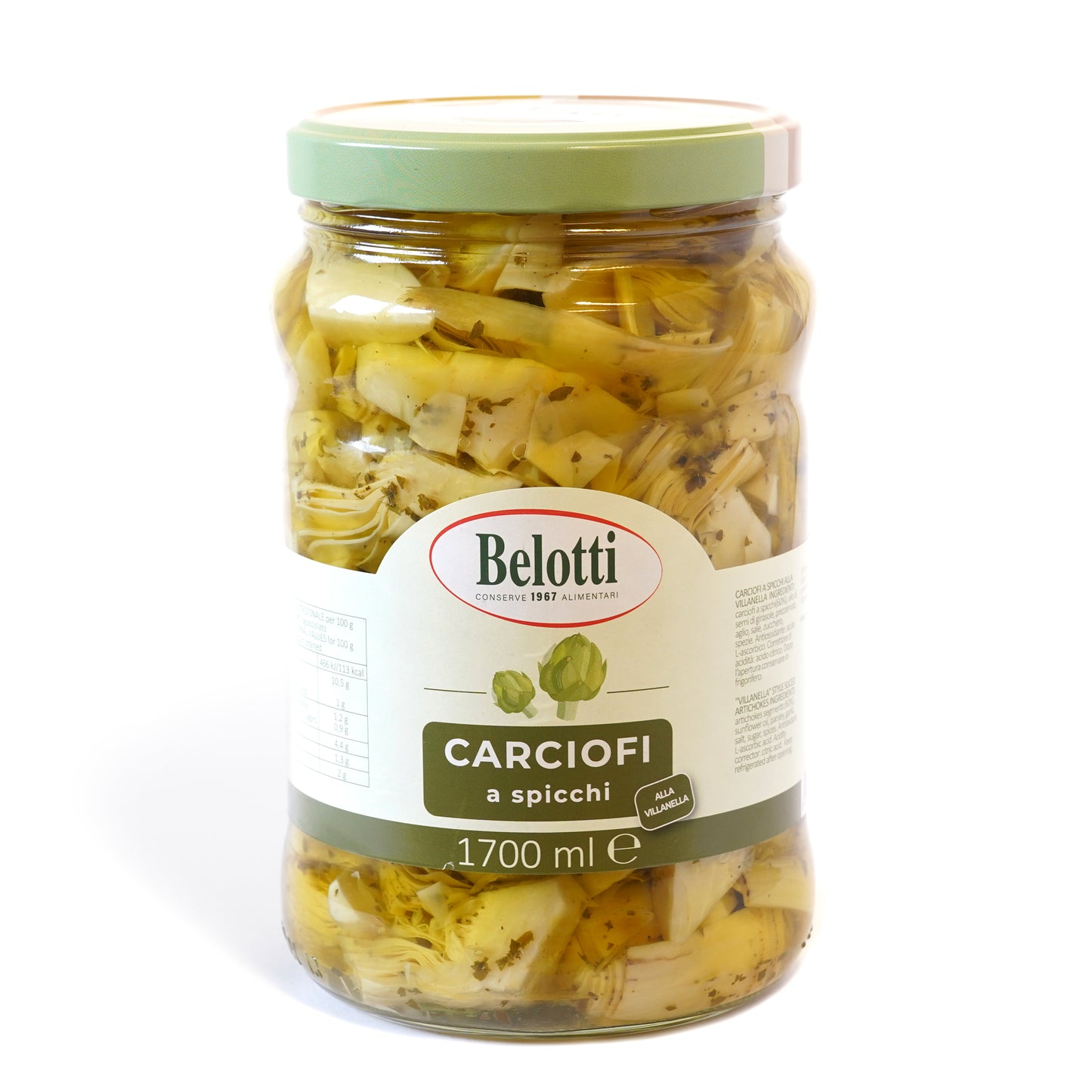 Carciofi a spicchi alla villanella. Carciofi a spicchi conditi. Carciofi a spicchi sott'olio. Conserve alimentari sott'olio e sottaceto.