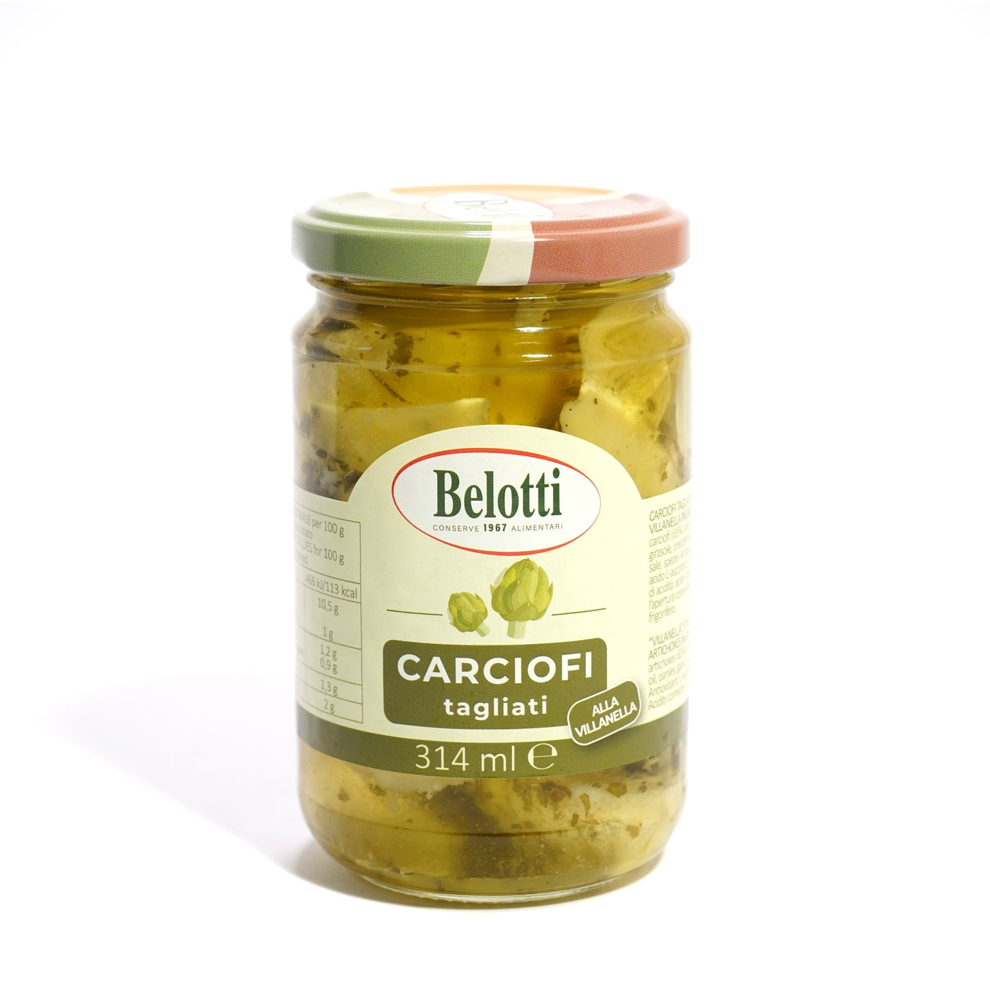 Carciofi sott'olio. Carciofi tagliati alla villanella. Conserve alimentari sott'olio e sottaceto.
