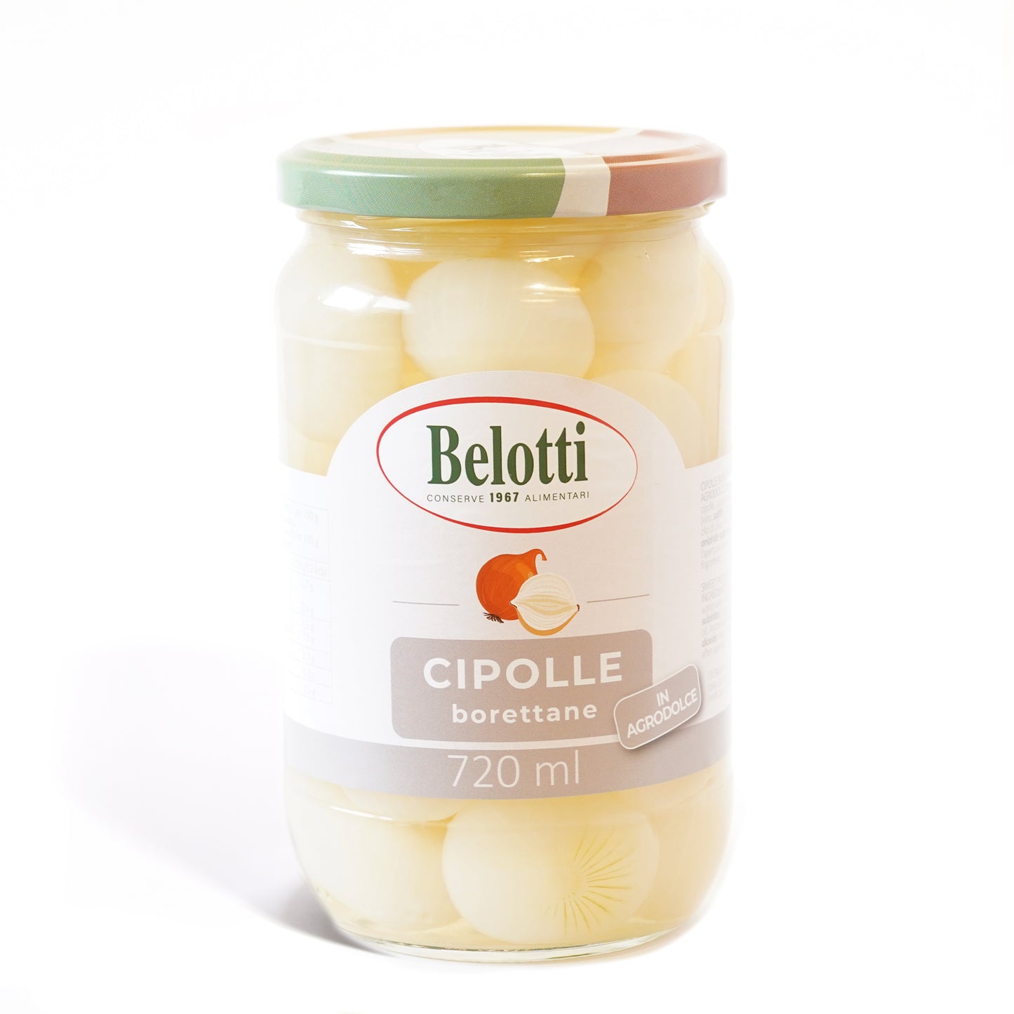 Cipolle borettane in agrodolce. Conserve alimentari sott'olio e sottaceto.