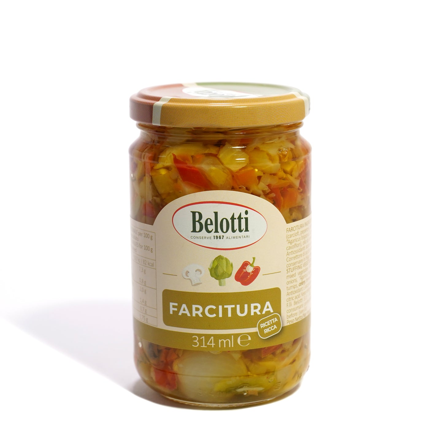 Farcitura ricca. ideale per toast e condimenti. Conserve alimentari sott'olio e sottaceto.