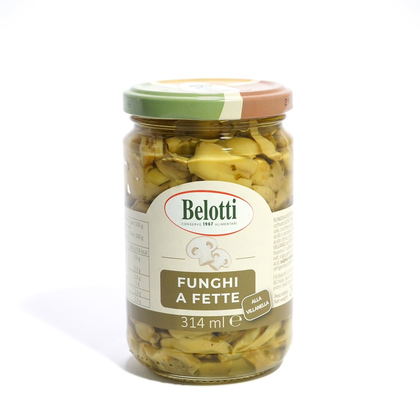 Funghi a fette alla villanella. Funghi sott'olio a fette. Conserve alimentari sott'olio e sottaceto.