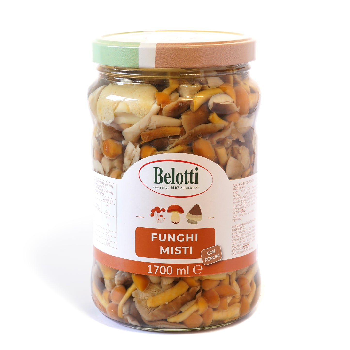 funghi misti con porcini. Misto funghi con porcini sott'olio. Conserve alimentari sott'olio e sottaceto.
