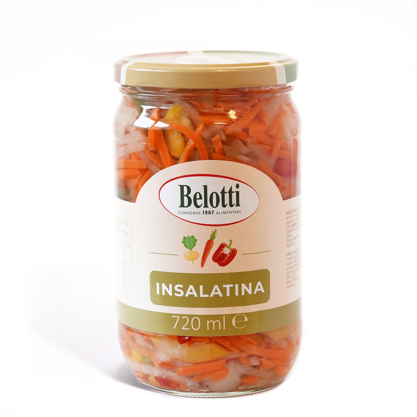 insalatina, farcitura di verdure. Conserve alimentari sott'olio e sottaceto.