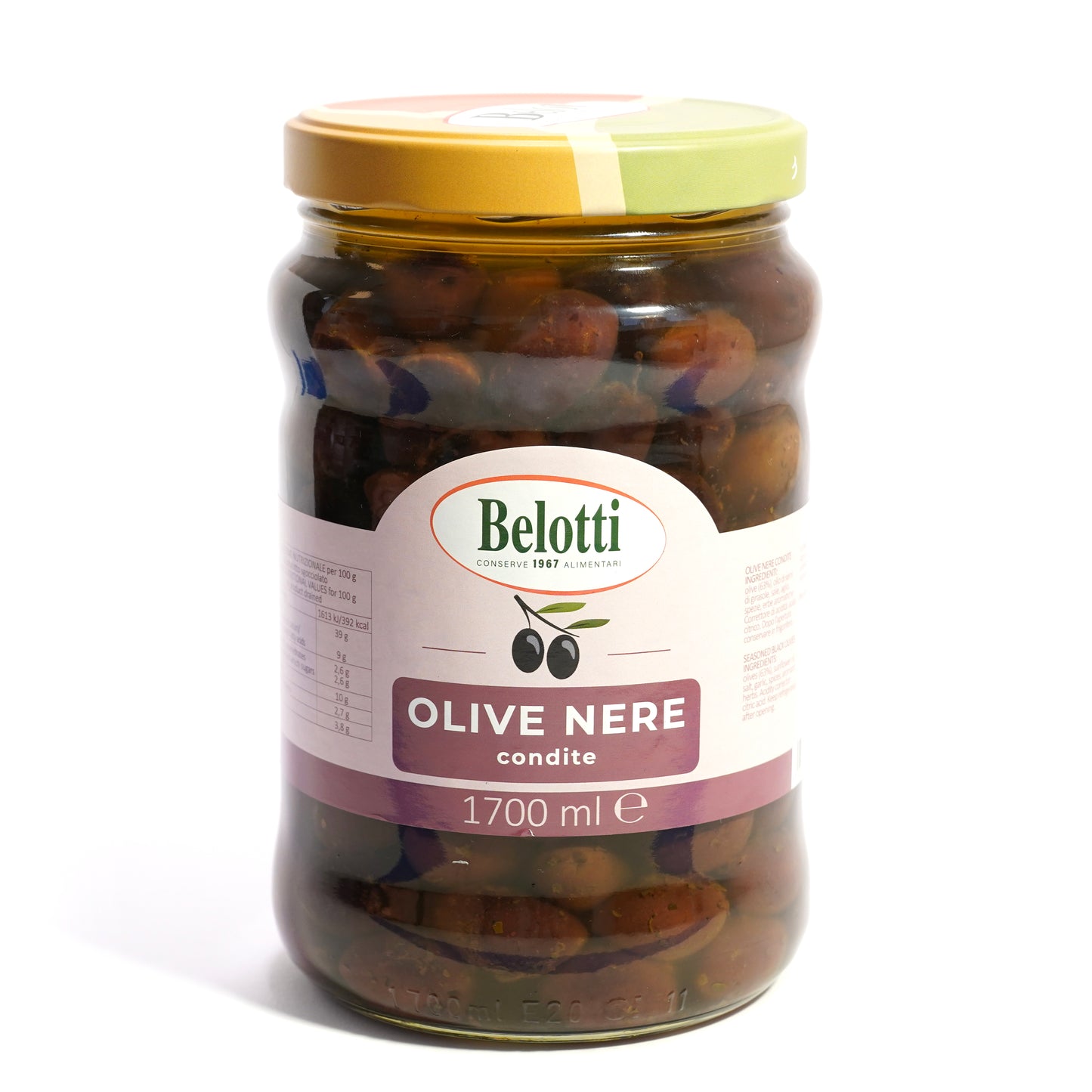 Olive Nere condite. Conserve alimentari sott'olio e sottaceto.