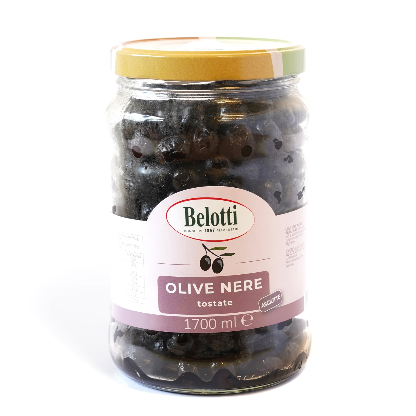Olive Nere tostate. Conserve alimentari sott'olio e sottaceto.