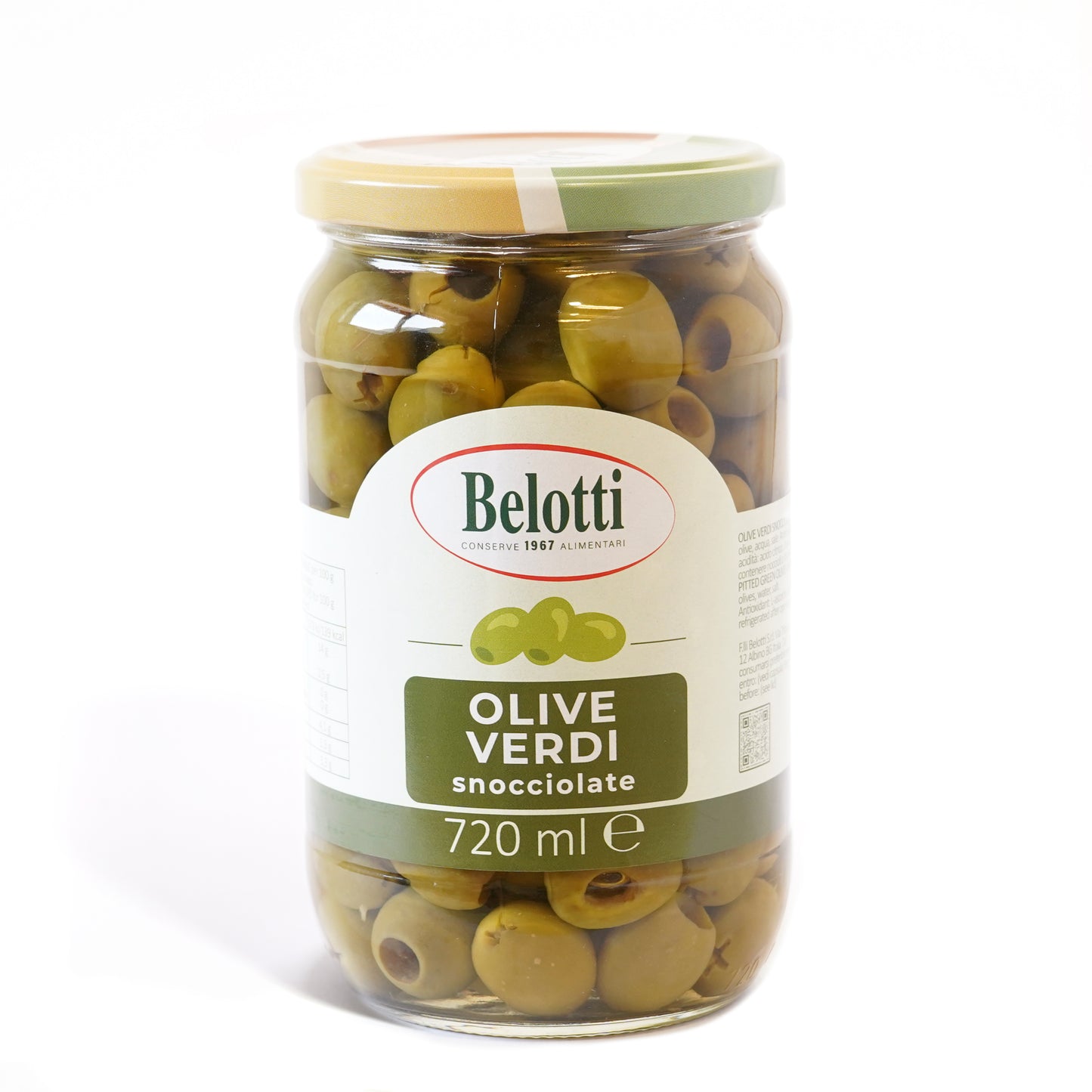 Olive verdi snocciolate. Conserve alimentari sott'olio e sottaceto.