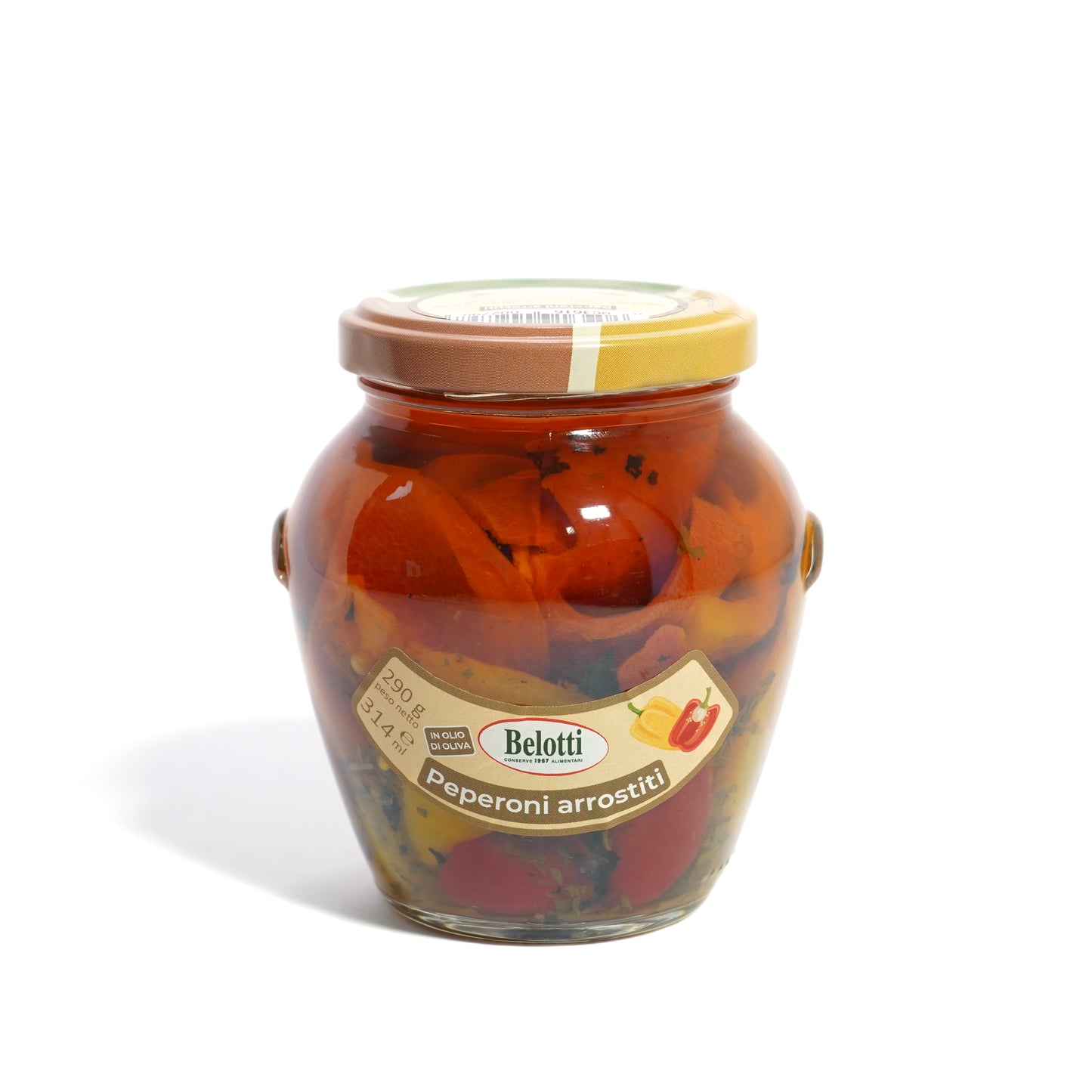 Peperoni arrostiti. Conserve alimentari sott'olio e sottaceto.