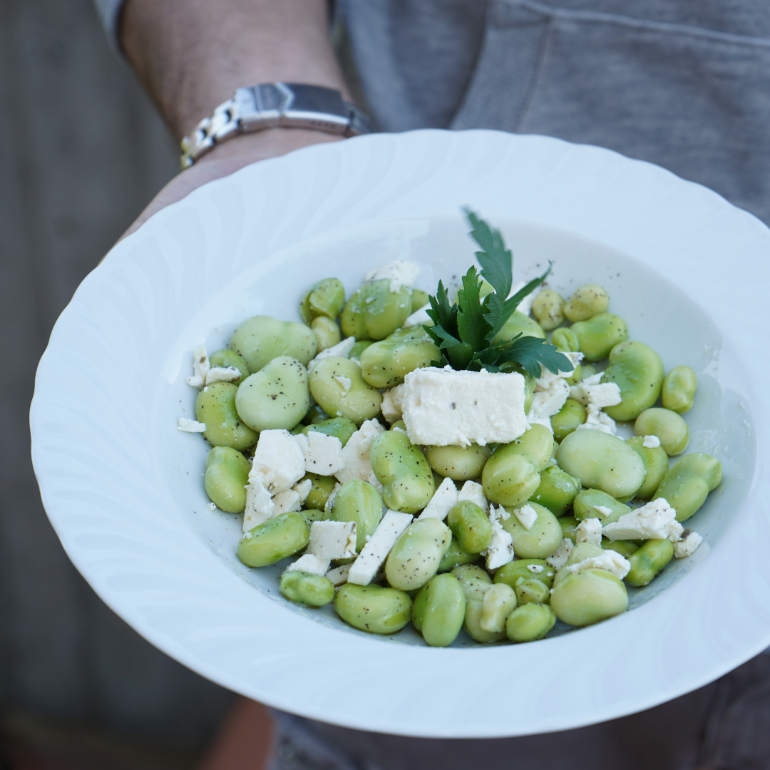 Fave fresche con Formaggio all’erba cipollina Belotti