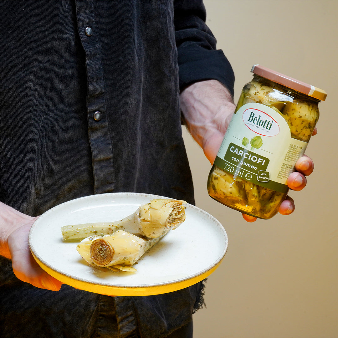 Carciofi con gambo alla Romana