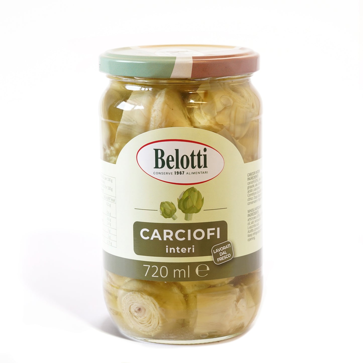 Carciofi interi, lavorati dal fresco. Carciofi sott'olio. Conserve alimentari sott'olio e sottaceto.