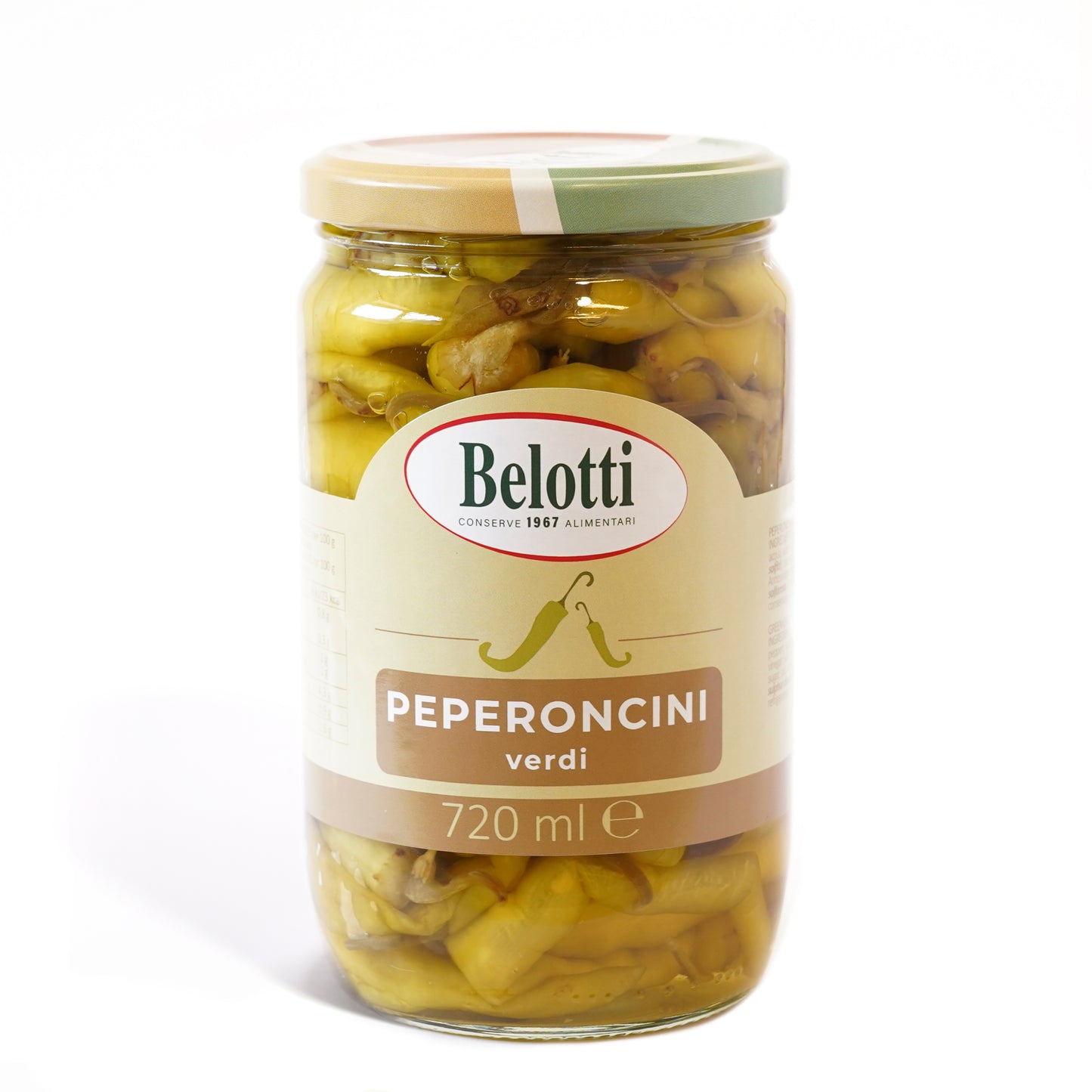 Peperoncini verdi. Conserve alimentari sott'olio e sottaceto.