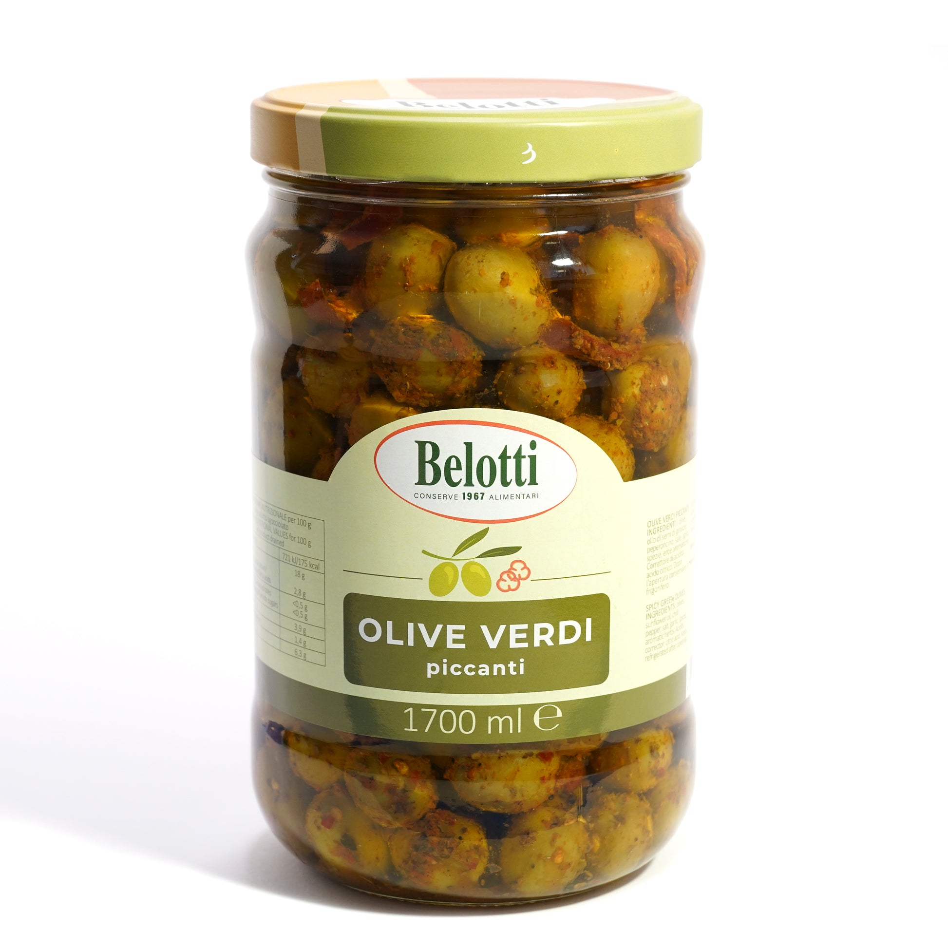 Olive verdi piccanti. Conserve alimentari sott'olio e sottaceto.